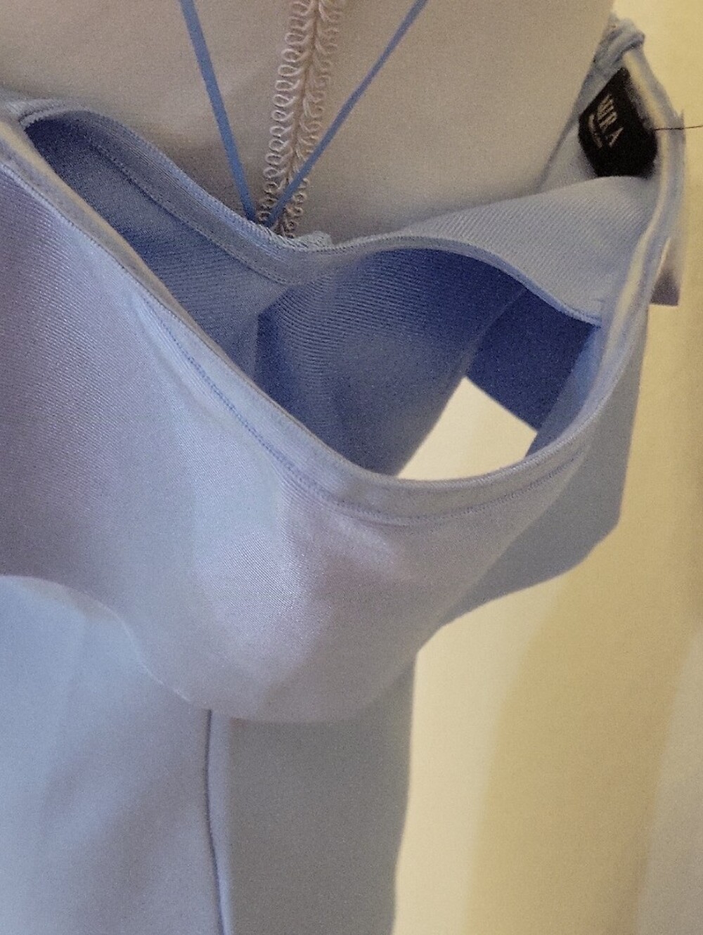 Akira Strapless Light Blue Ruffle Sheath Dress - Picture 3 of 7